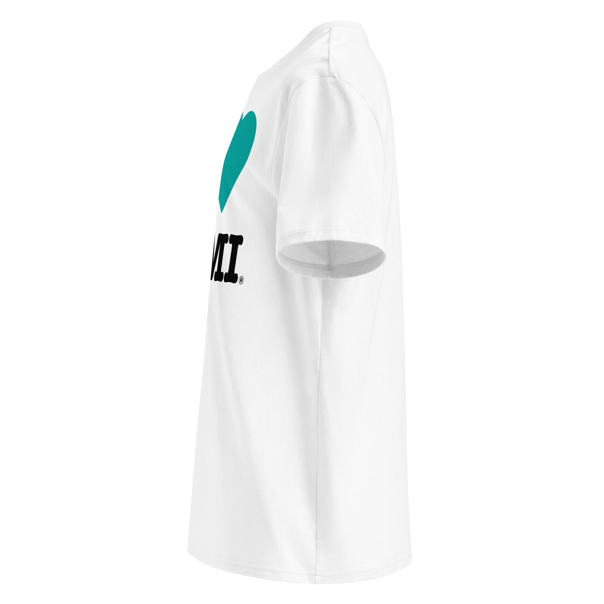 Left side angle of the I ♥ KIMI t-shirt – showcasing the sleek Mercedes-inspired heart design.