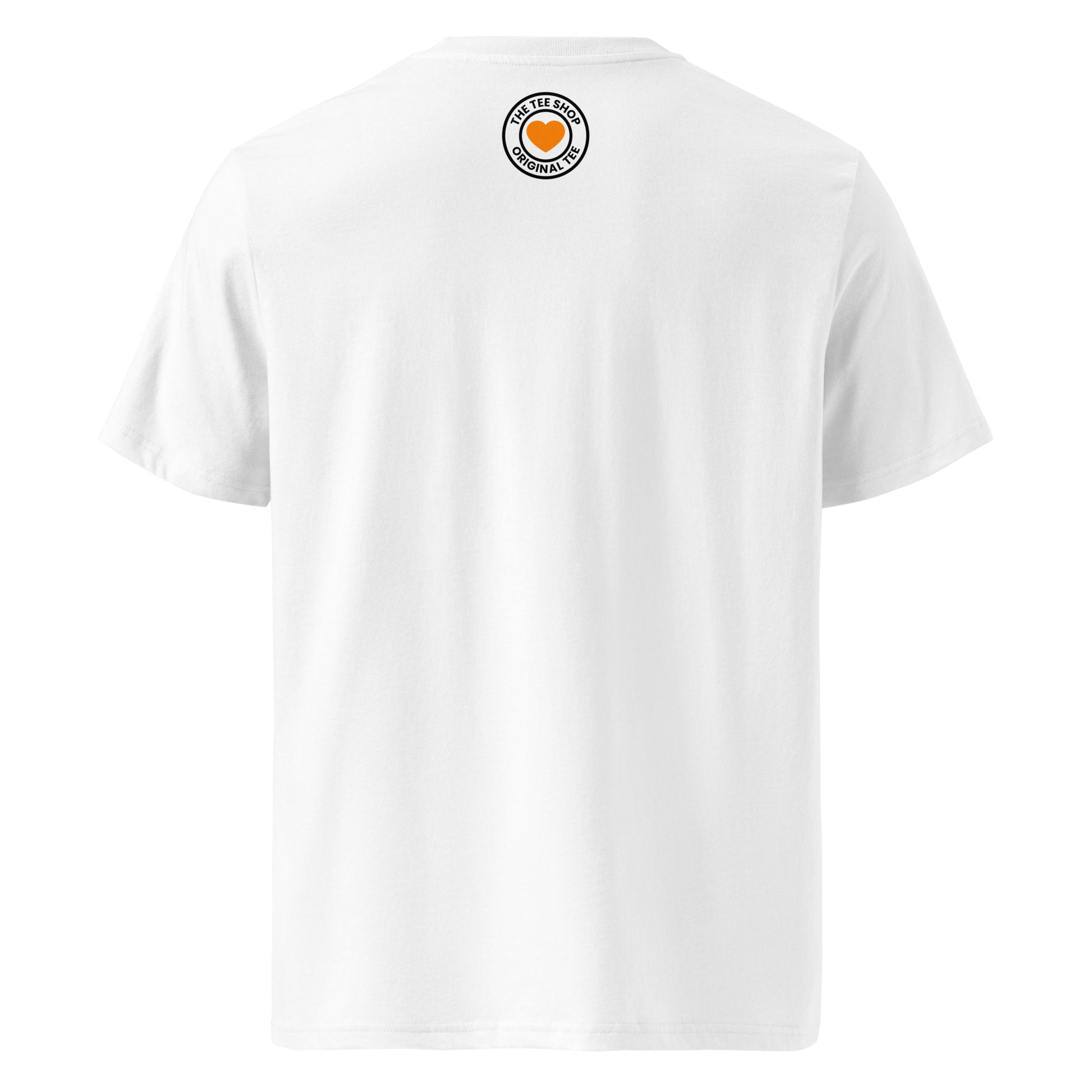 Back of the I ♥ LANDO t-shirt featuring TheTeeShop logo – subtle branding for true F1 enthusiasts.