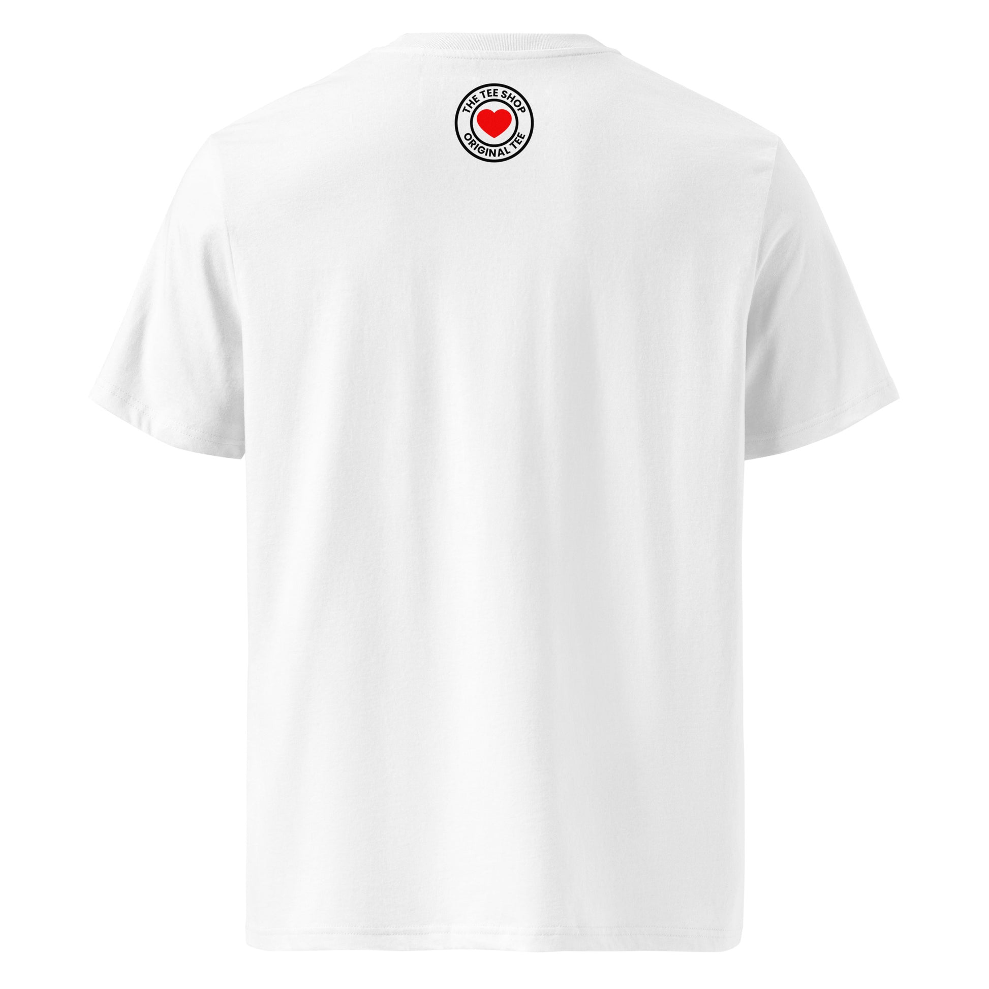 Back of the I ♥ LANDO t-shirt featuring TheTeeShop logo – subtle branding for true motorsport fans.