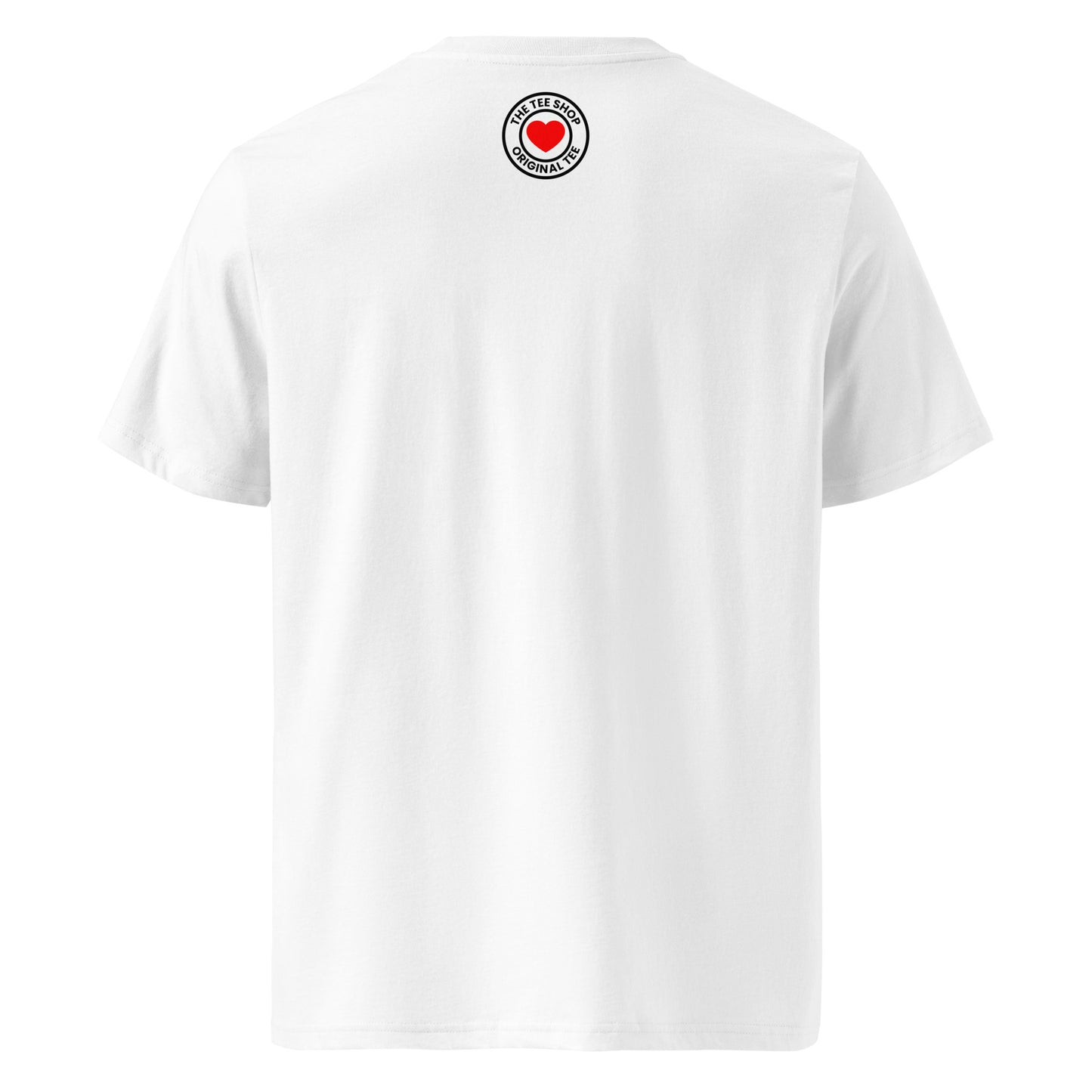Back of the I ♥ LEWIS t-shirt featuring TheTeeShop logo – subtle branding for true motorsport fans.