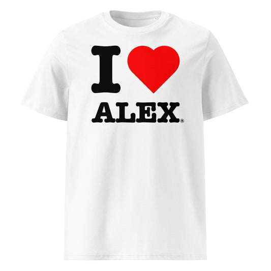 Red heart and bold ALEX print – a clean, classic look for fans of Alex Albon.