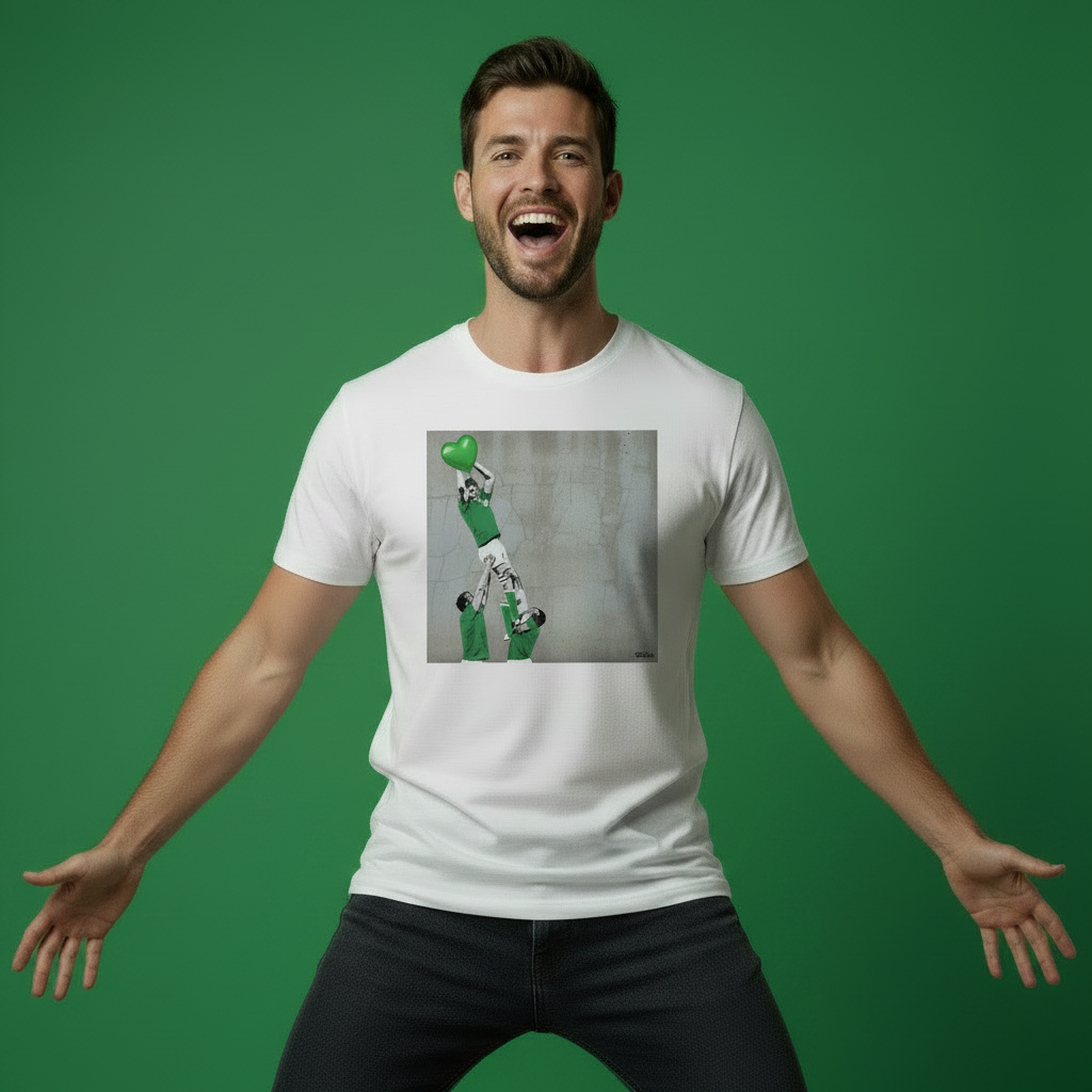 Ireland Lineout Street Art Rugby T‑Shirt Red Heart