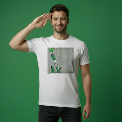 Ireland Lineout Street Art Rugby T‑Shirt Red Heart