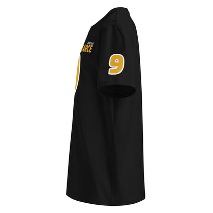 Left sleeve view of the Joshua Pearce APX GP T-Shirt in black, highlighting the number 9.