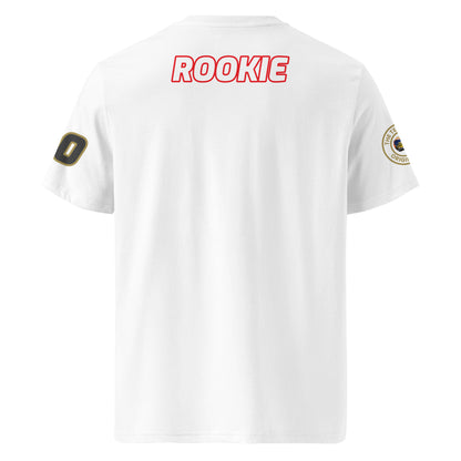 Rear view of the Karun Chandhok T-Shirt in white, offering a full look at the stylish design.