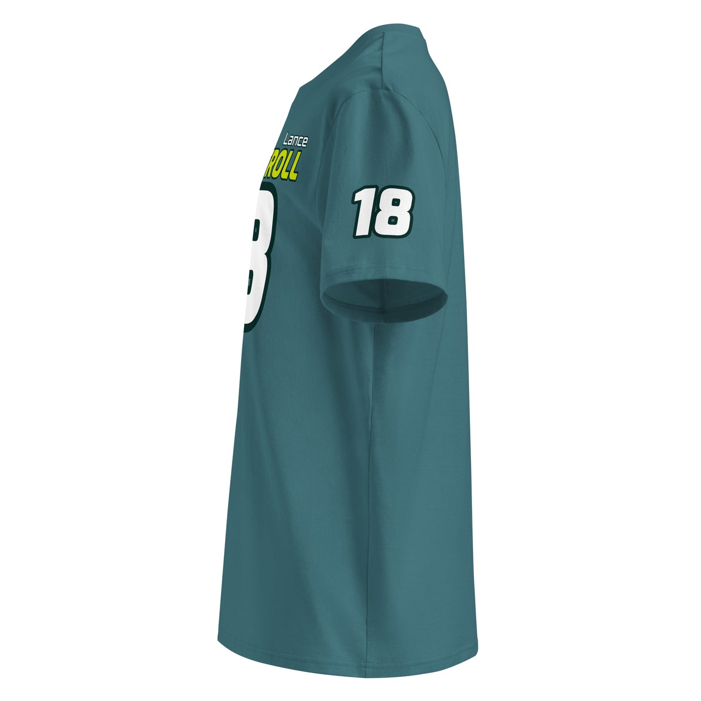 See the left sleeve of the green Lance Stroll T-Shirt, featuring the number "18". Ideal for car meets and shows.