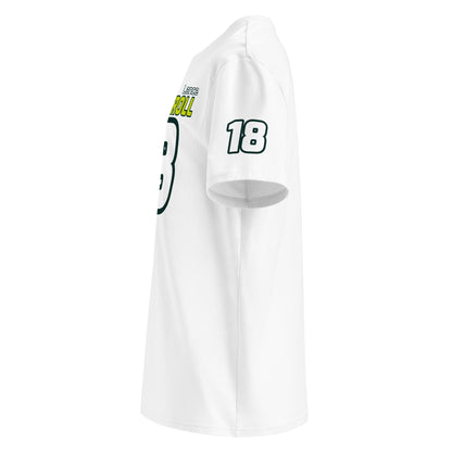 See the left sleeve of the white Lance Stroll T-Shirt, featuring the number "18". Ideal for car meets and shows.
