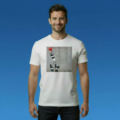 Leinster Vintage Lineout Street Art Rugby T‑Shirt Red Heart