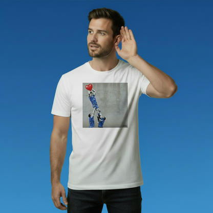 Leinster Home Lineout Street Art Rugby T‑Shirt Red Heart