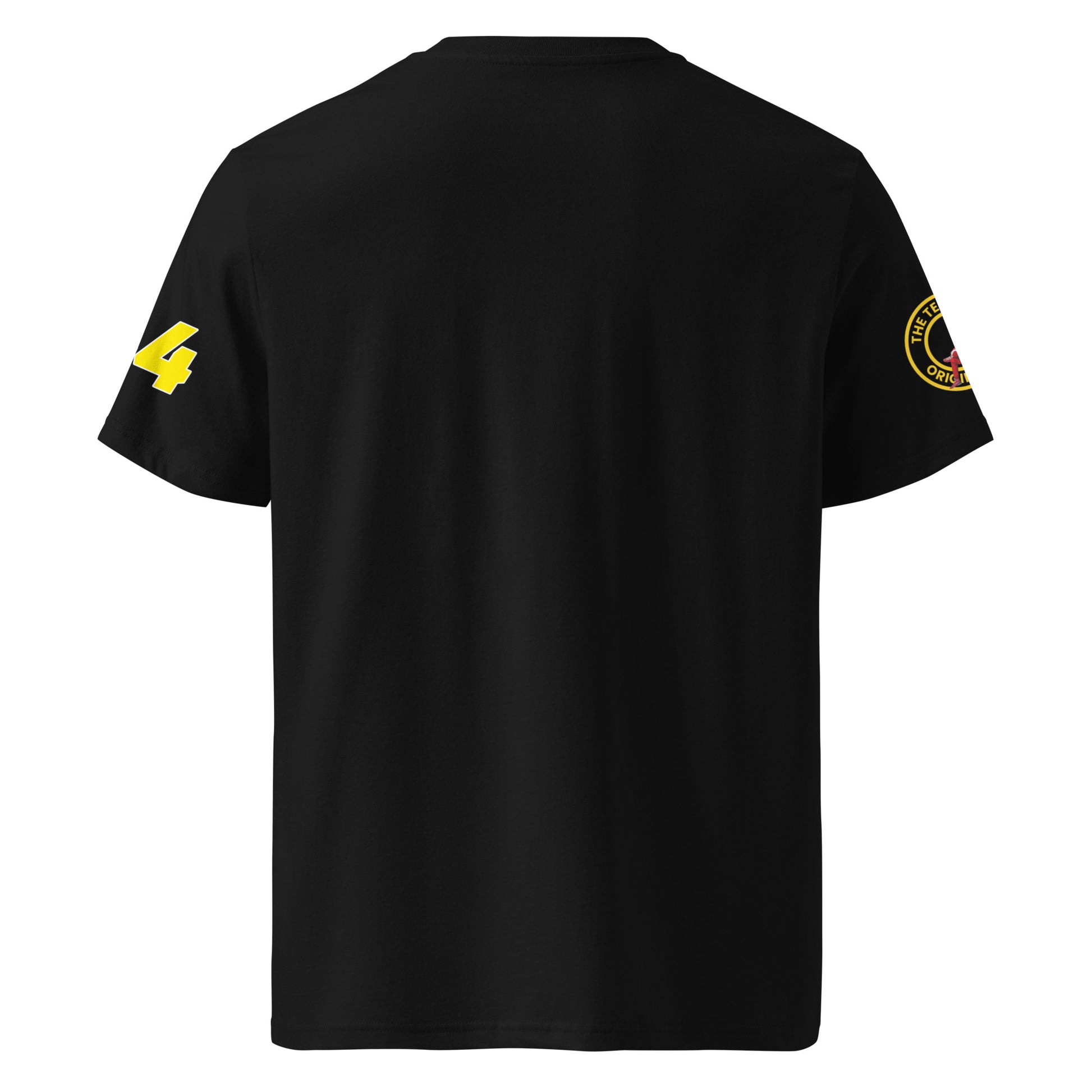 View the rear of the black Lewis Hamilton T-Shirt. A must-have for any F1 fan and petrol head.