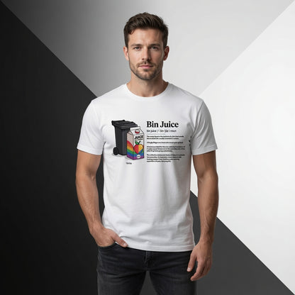 Model wearing White Bin Juice Definition Rugby T-Shirt