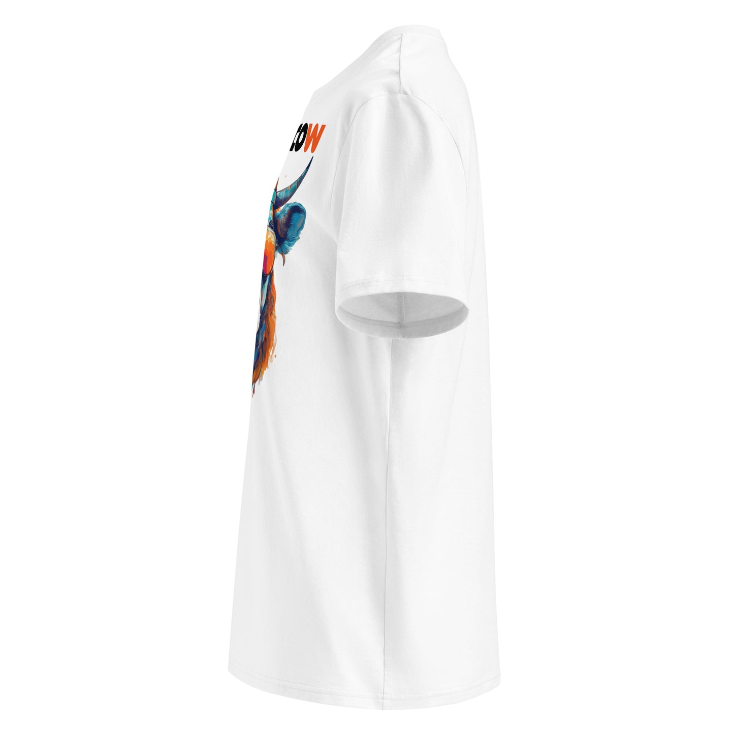 Left sleeve view of the Monacow T-Shirt highlighting the circular logo detail.