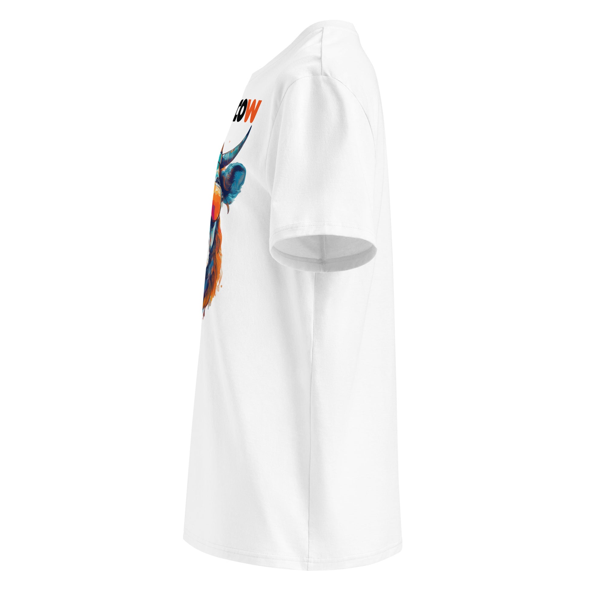 Left sleeve view of the Monacow T-Shirt highlighting the circular logo detail.