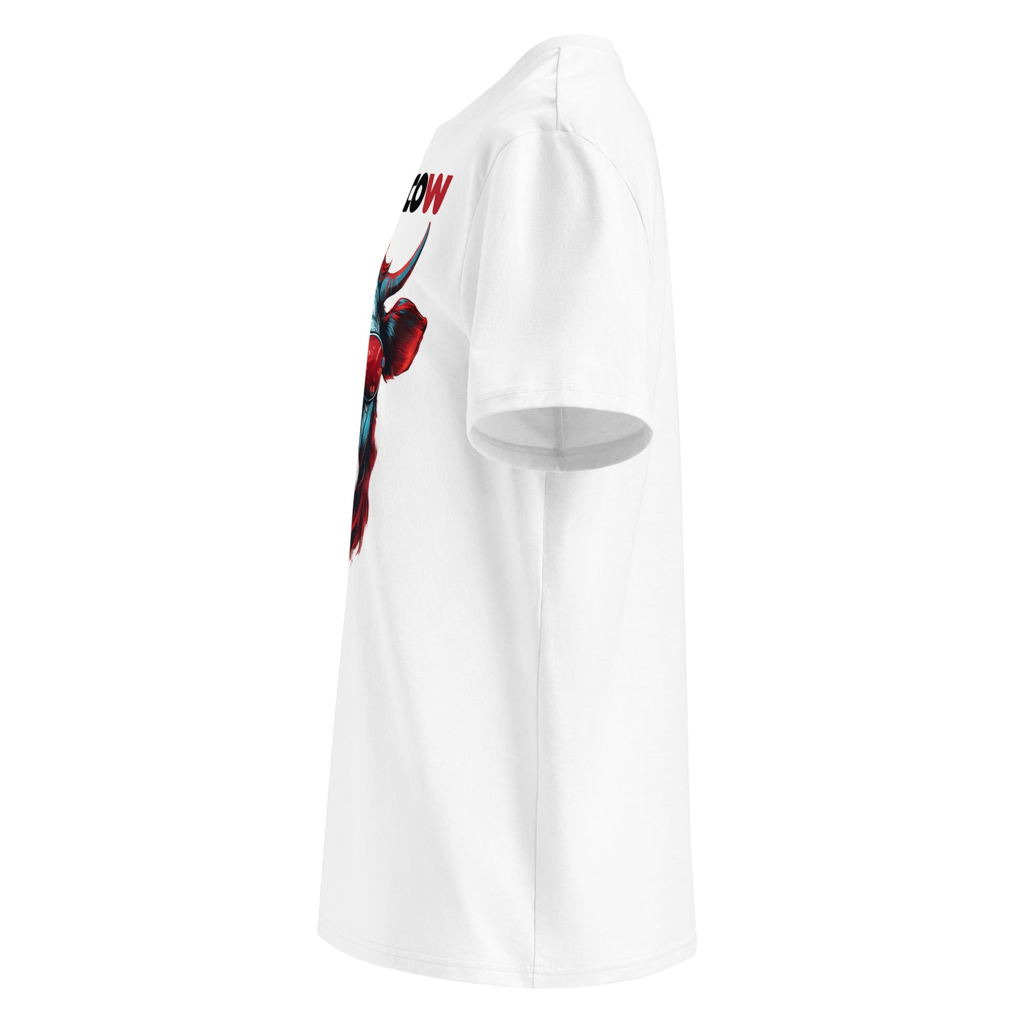 Left sleeve view of the Monacow T-Shirt highlighting the circular logo detail.