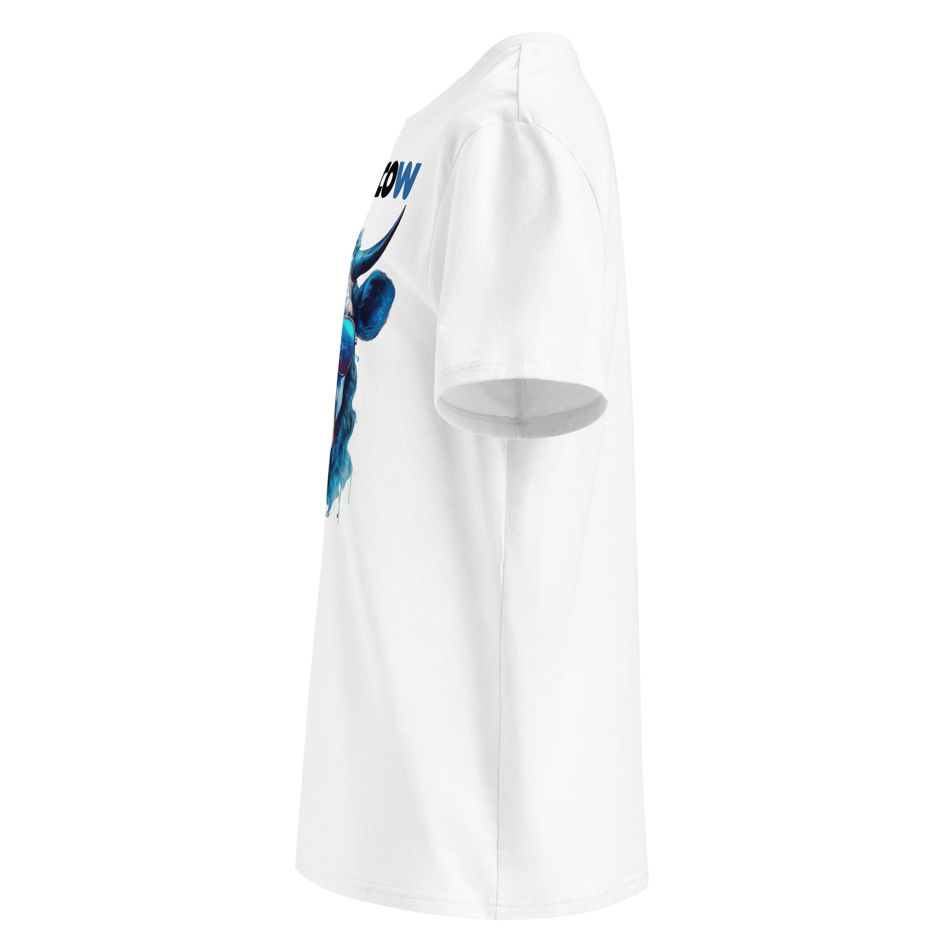 Left sleeve view of the Monacow T-Shirt highlighting the circular logo detail.