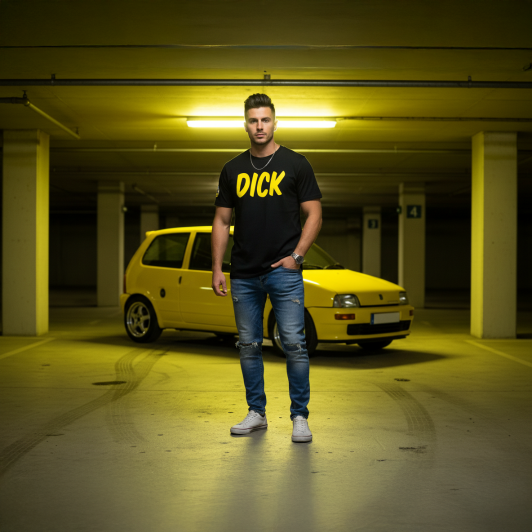 DICK (Yellow Lettering) Car Meet T-Shirt