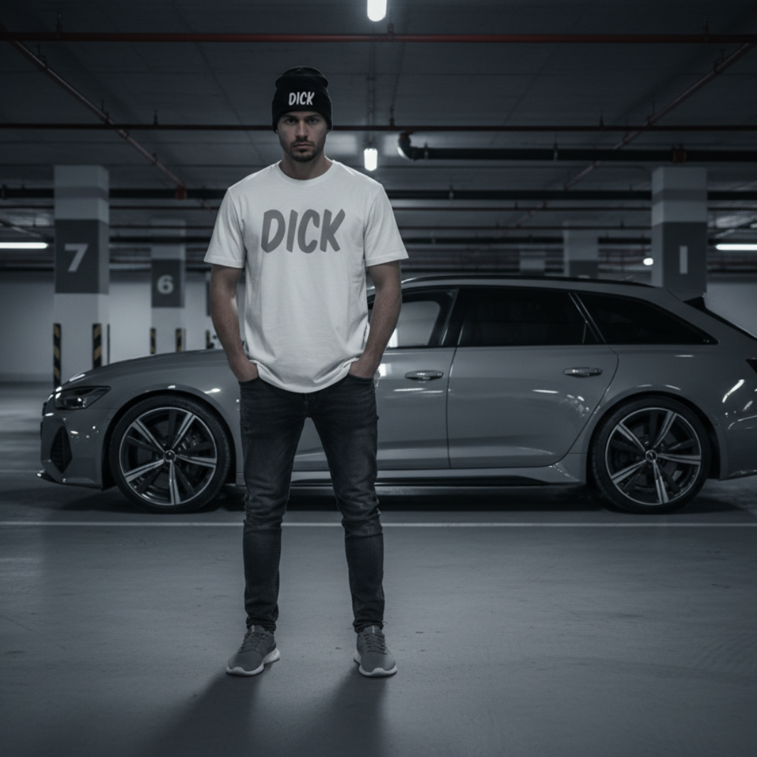 DICK (Nardo Grey Lettering) Car Meet T-Shirt