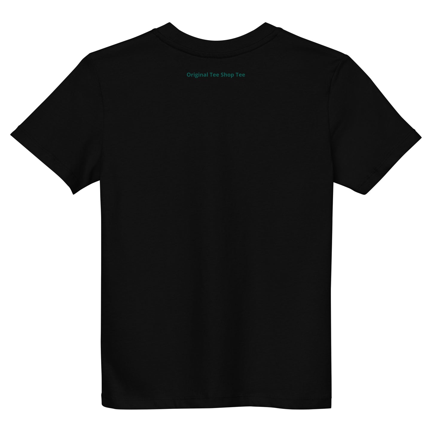 Back view of the Nando Organic Cotton Kids Black T-Shirt, a perfect addition to any young fan’s wardrobe.