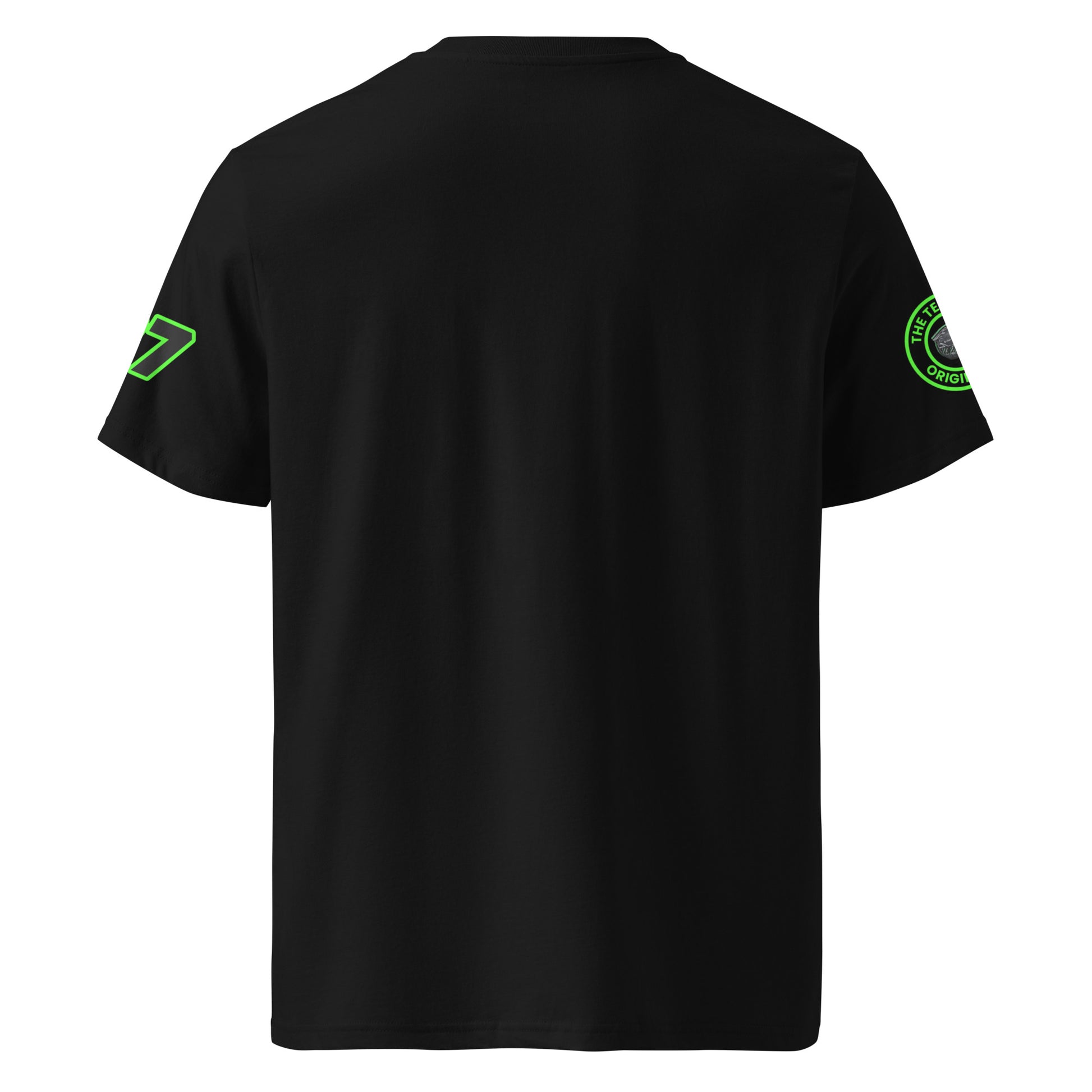 View the rear of the black Nico Hulkenberg T-Shirt. A must-have for any F1 fan and petrol head.