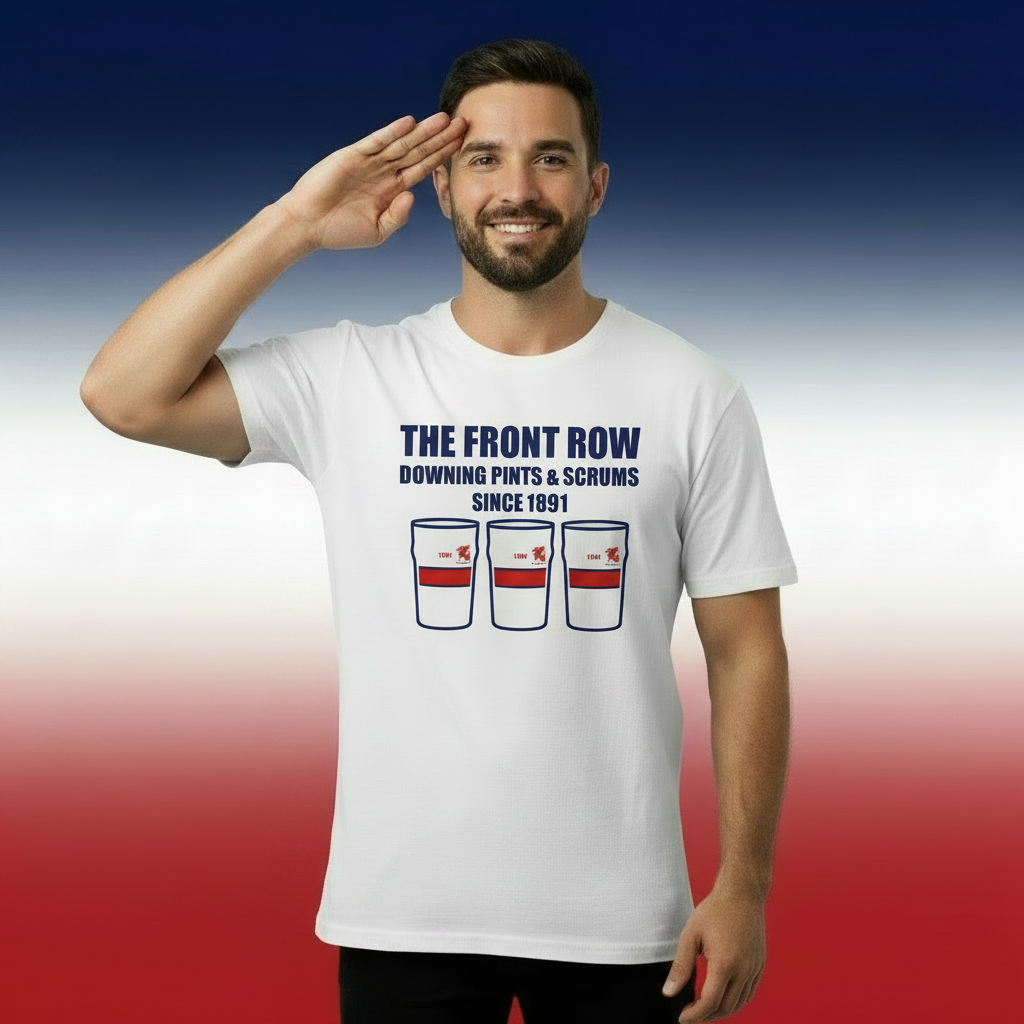 Old Wesley RFC Rugby T-Shirt – The Front Row Downing Pints & Scrums Since 1891