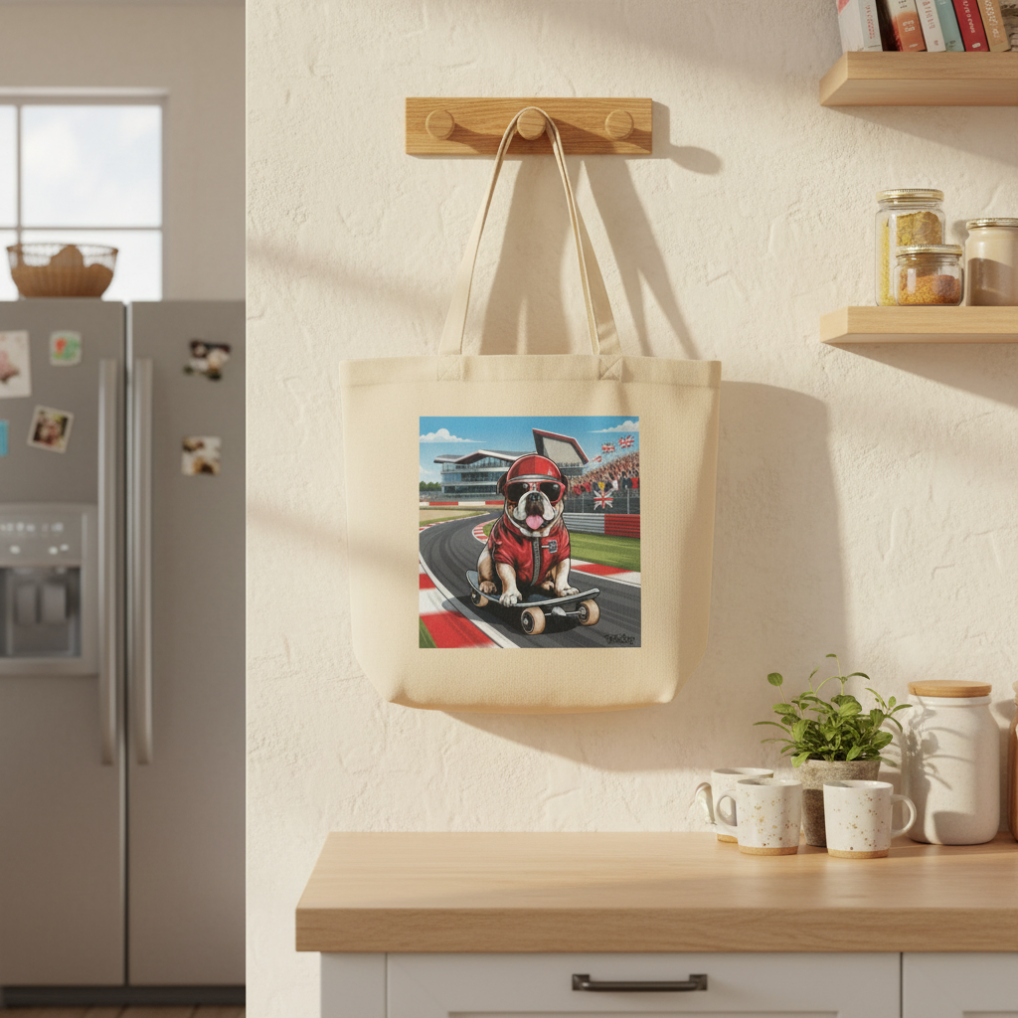 TeeBag© Roscoe on a Skateboard (Home GP Tote Bag)