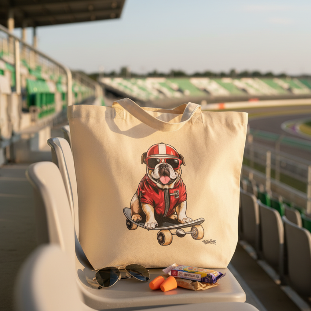 TeeBag© Roscoe Skateboarding Dog Tote Bag