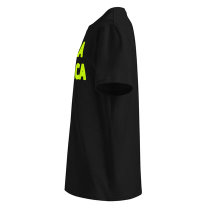 Left-side view of the Parabolica Black Yellow T-Shirt, perfect for motorsport fans and car enthusiasts.