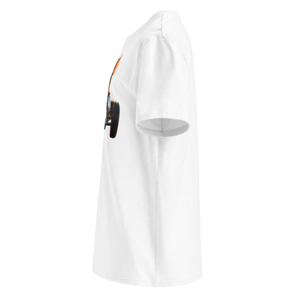 Side profile of the t-shirt showing fit and sleeve detail – ideal for car meets and casual wear.