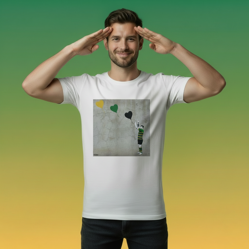Northampton Saints Rugby Heart Balloons Street Art T‑Shirt 1.0