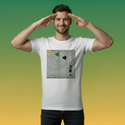 Northampton Saints Rugby Heart Balloons Street Art T‑Shirt 1.0