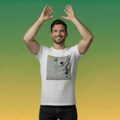 Northampton Saints Rugby Heart Balloons Street Art T‑Shirt 1.0