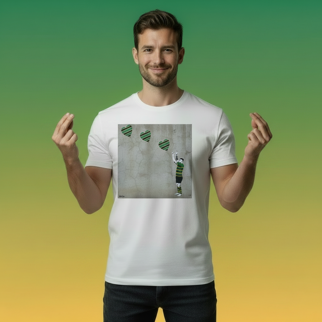 Northampton Saints Rugby Heart Balloons Street Art T‑Shirt 2.0