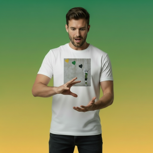 Northampton Saints Rugby Lineout Throw Street Art T‑Shirt 1.0 with Halo