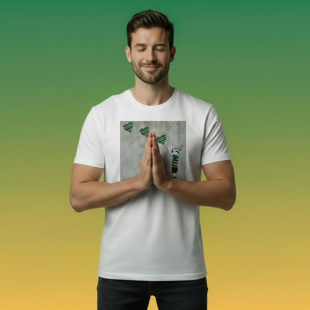 Northampton Saints Rugby Heart Balloons Street Art T‑Shirt 2.0 with Halo