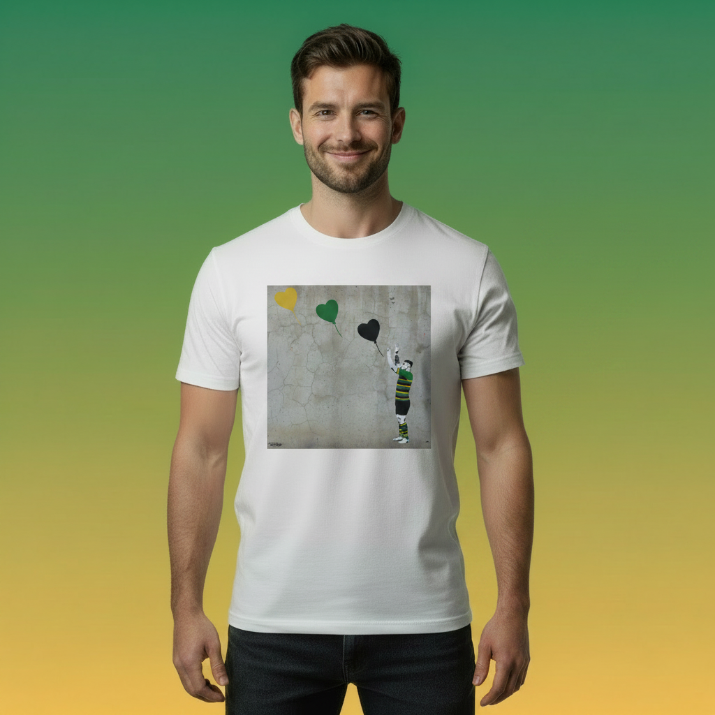 Northampton Saints Rugby Heart Balloons Street Art T‑Shirt 1.0