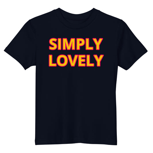 Front view of the Simply Lovely Organic Cotton Kids Navy T-Shirt, designed for vibrant motorsport fans.