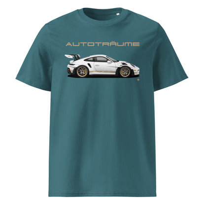 Stargazer Blue AUTOTRÄUME GT3 RS T-Shirt with Gold Detail Front View