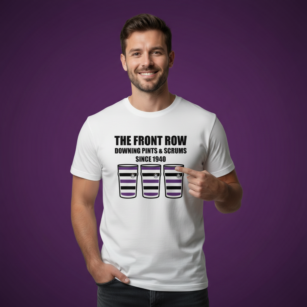 Terenure College RFC Front Row Rugby T-Shirt | Downing Pints & Scrums Since 1940