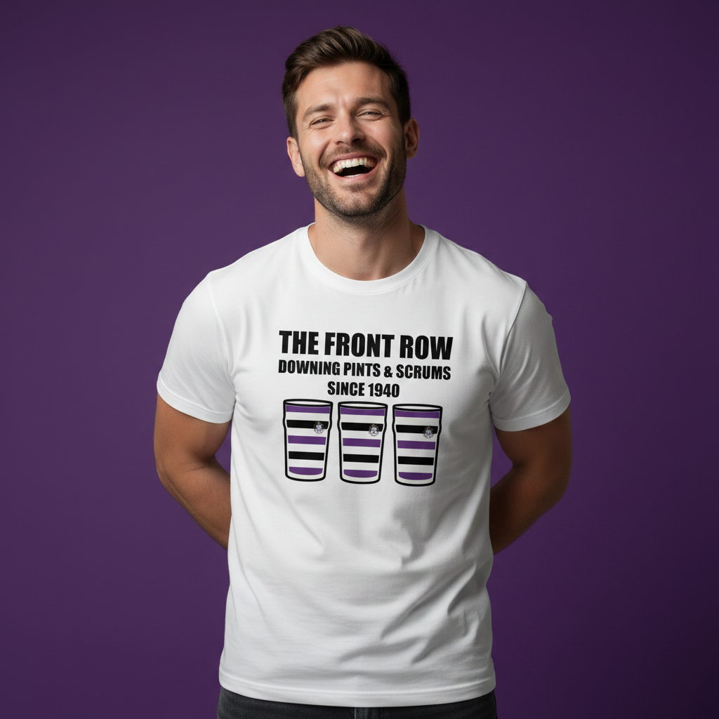 Terenure College RFC Front Row Rugby T-Shirt | Downing Pints & Scrums Since 1940