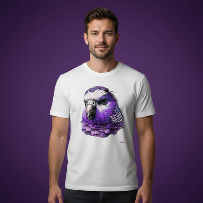 Terenure Rugby t-shirt in white featuring a Budgie.