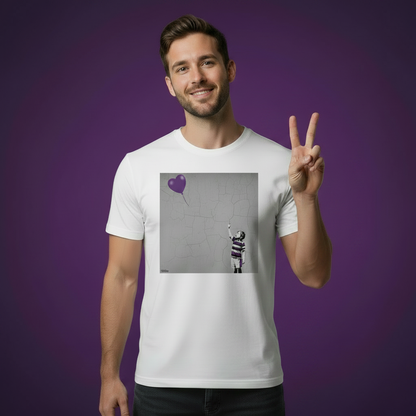 Terenure Rugby Boy Dreams Street Art T‑Shirt with Purple Heart