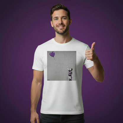 Terenure Rugby Boy Dreams Street Art T‑Shirt with Purple Heart