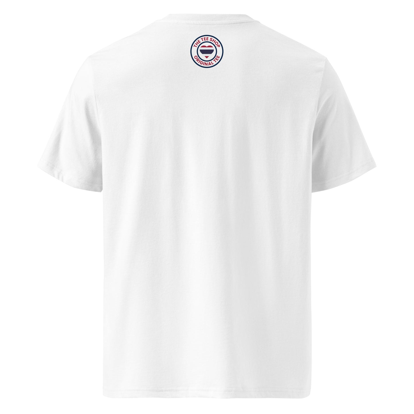 Back of the tee featuring TheTeeShop logo in Thai flag colours – subtle and stylish.