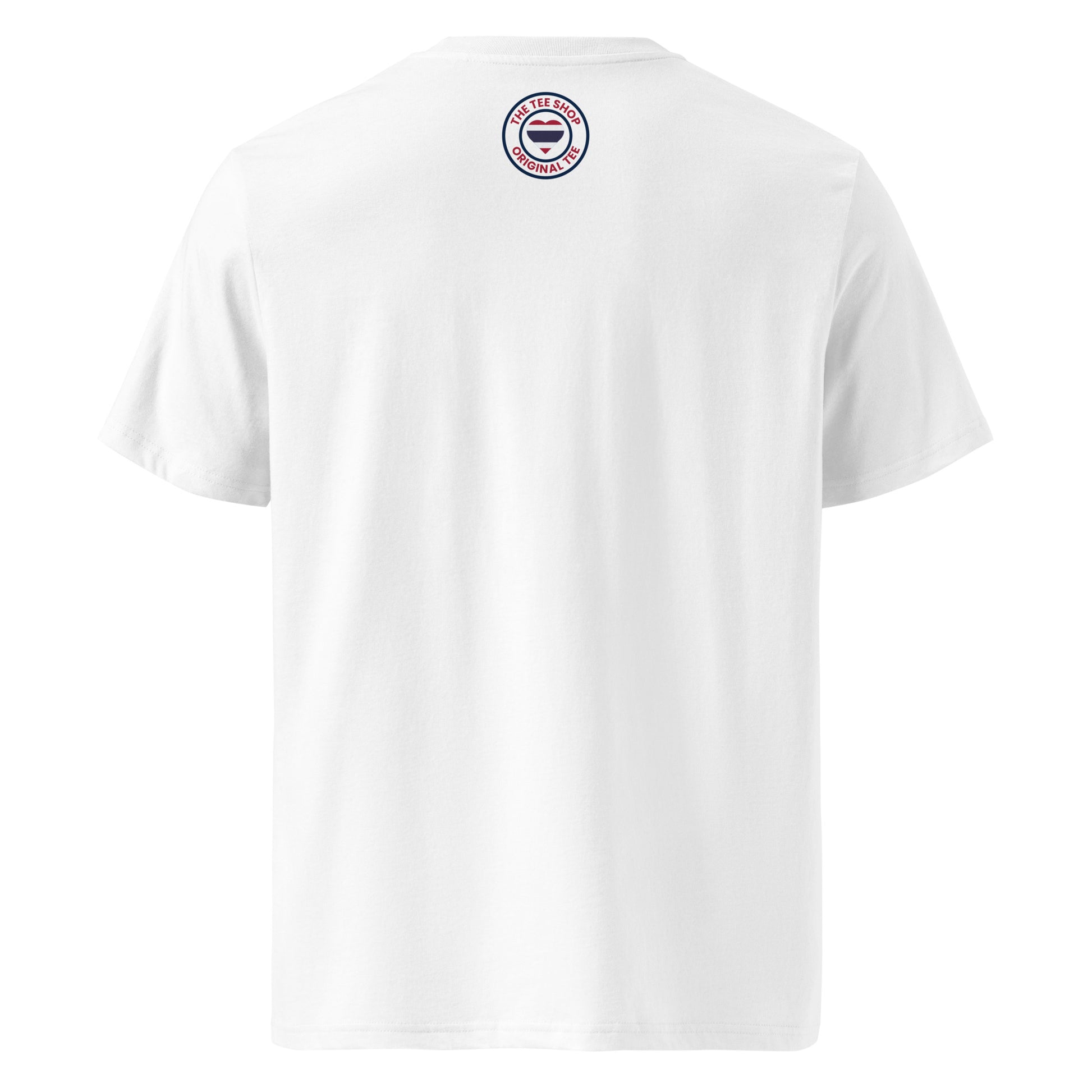 Back of the tee featuring TheTeeShop logo in Thai flag colours – subtle and stylish.