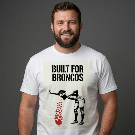 BUILT FOR BRONCOS Rugby T-Shirt - Stone
