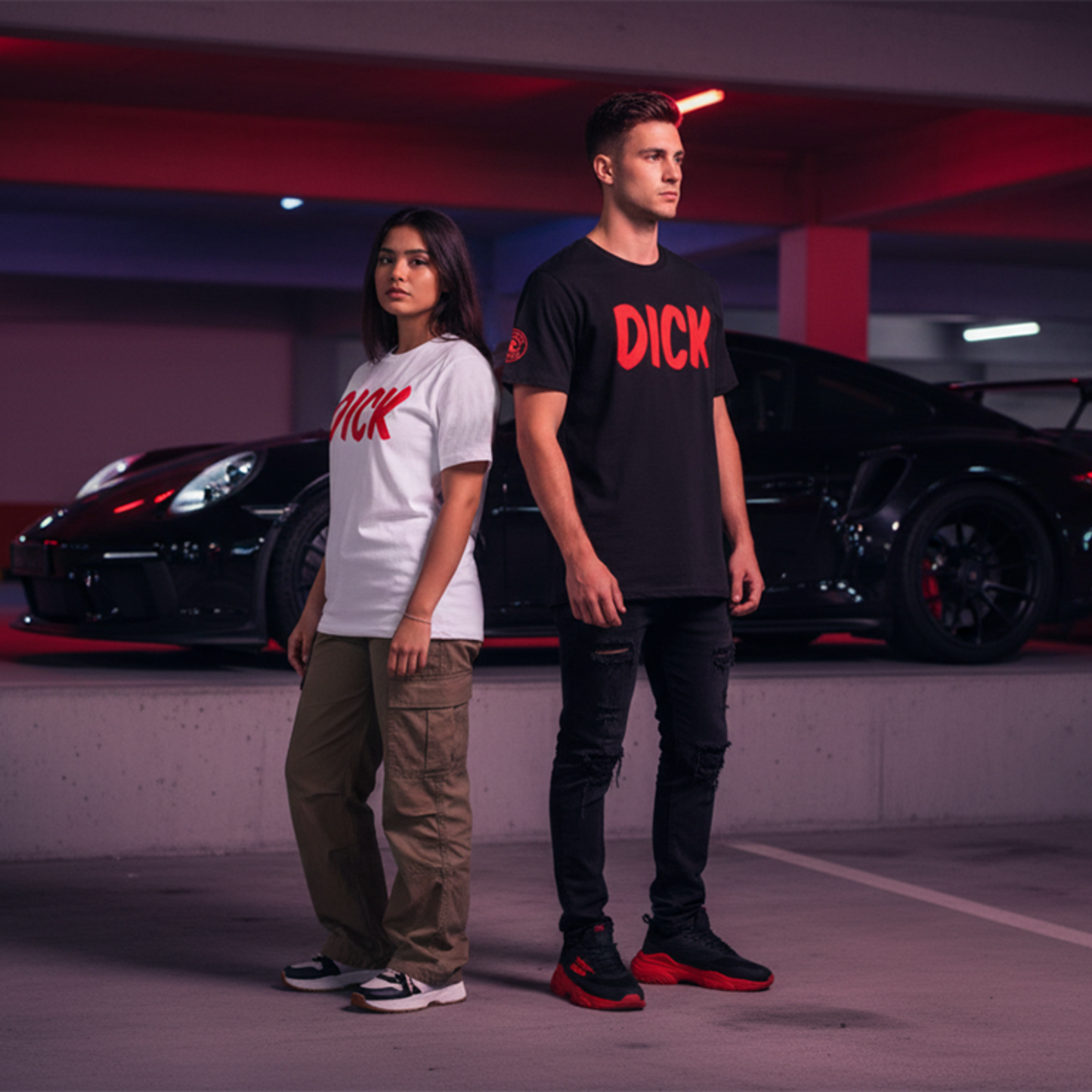 DICK (Red Lettering) Car Meet T-Shirt