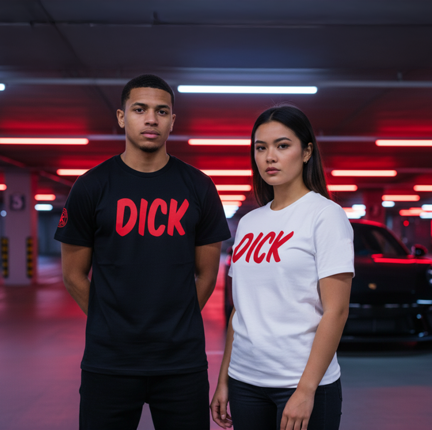 DICK (Red Lettering) Car Meet T-Shirt