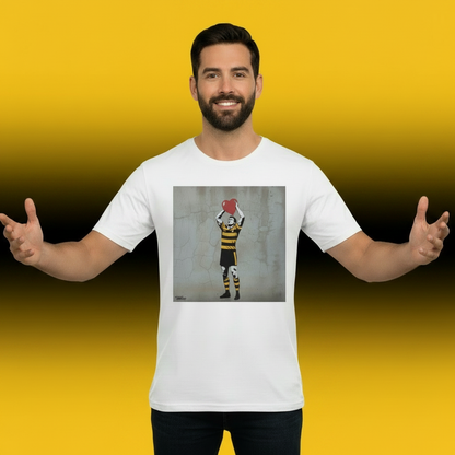 Young Munster Hooker Street Art Rugby T‑Shirt with Red Heart
