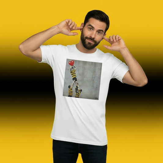 Young Munster Lineout Street Art Rugby T‑Shirt Red Heart