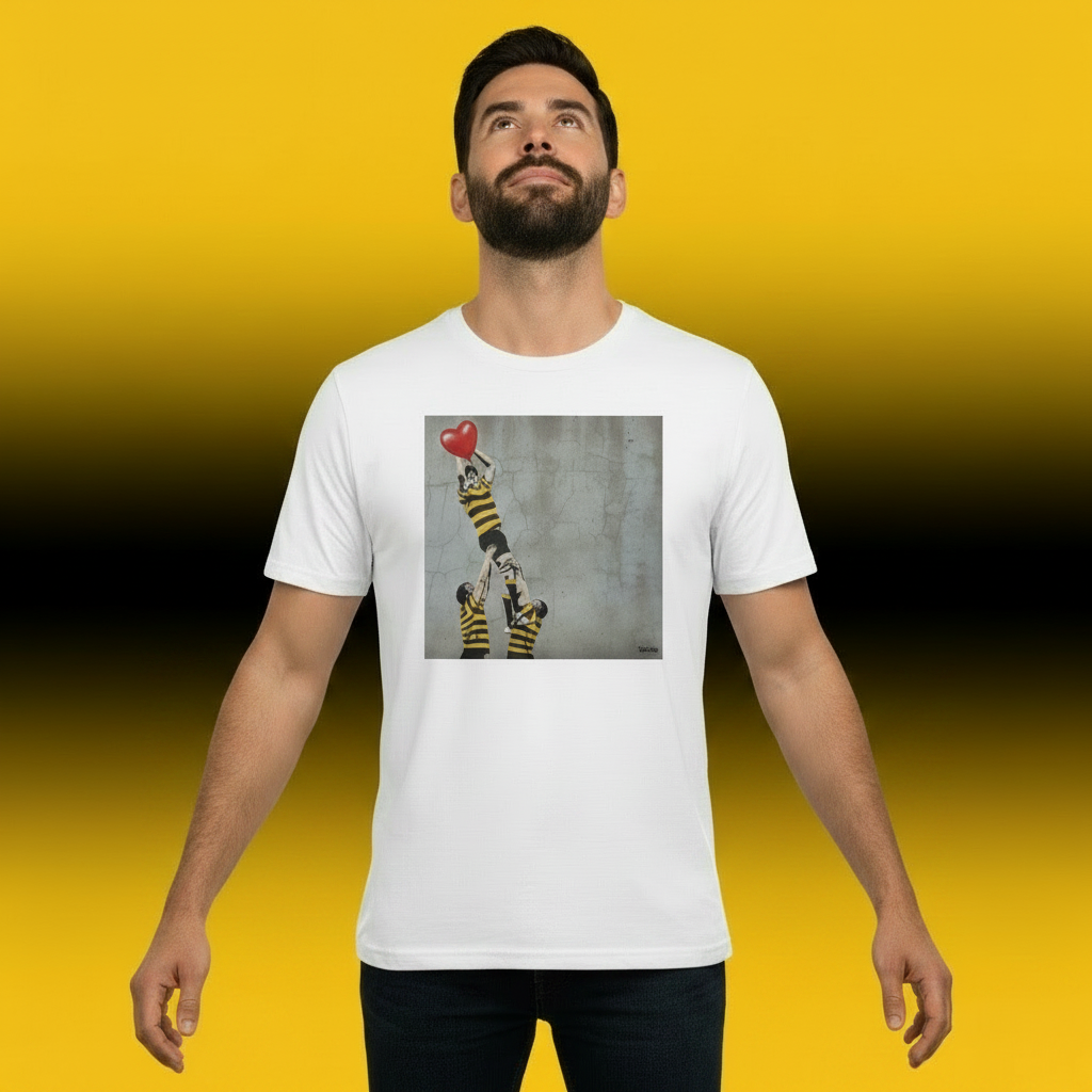 Young Munster Lineout Street Art Rugby T‑Shirt Red Heart